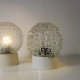 Pair of glass ceiling lamp