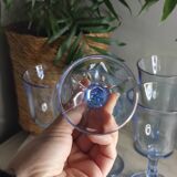Vintage blue stemmed glasses