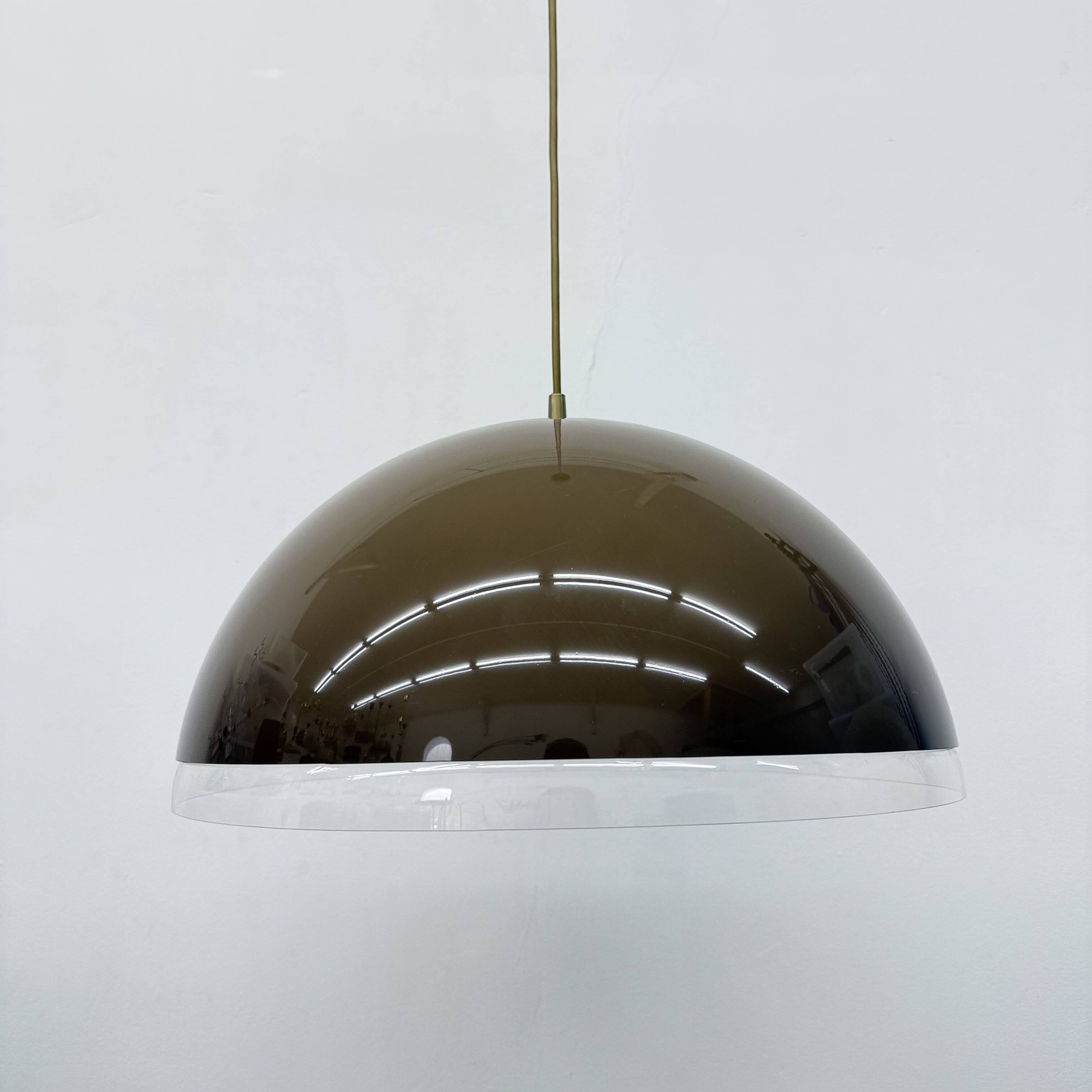 Mushroom hanging lamp brown , 1970s