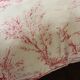 Paire Coussins Toile de Jouy rose ancienne