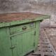 Îlot de cuisine vert établi antique