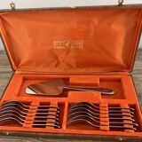 Case/box of 12 forks and 1 stainless steel dessert server
