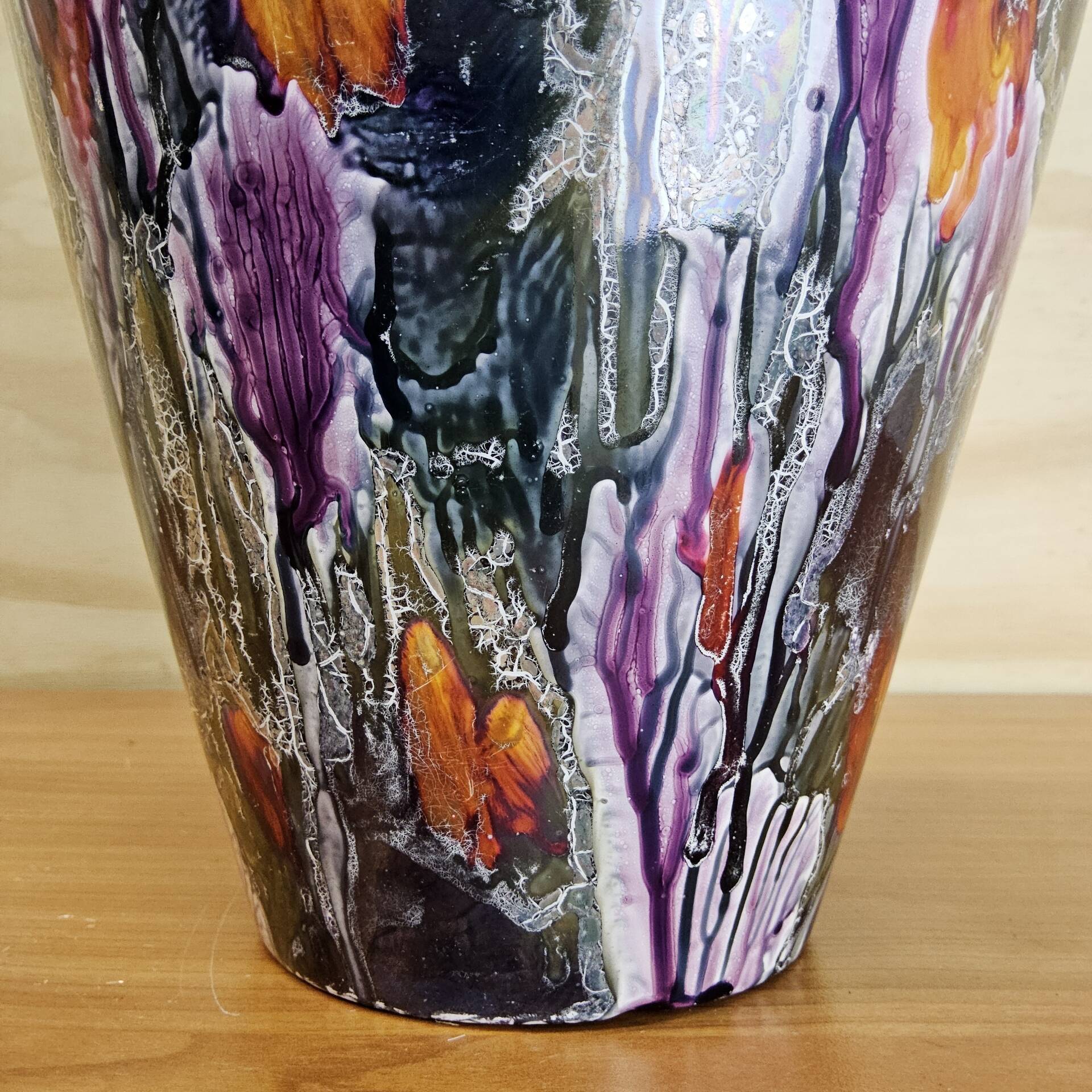 Vintage West Germany Scheurich Vase 507/20 Multicoloured Drip