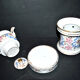 Tisanière ancienne en porcelaine de Paris veilleuse Théière à infusion fleurie peint main 19e s.