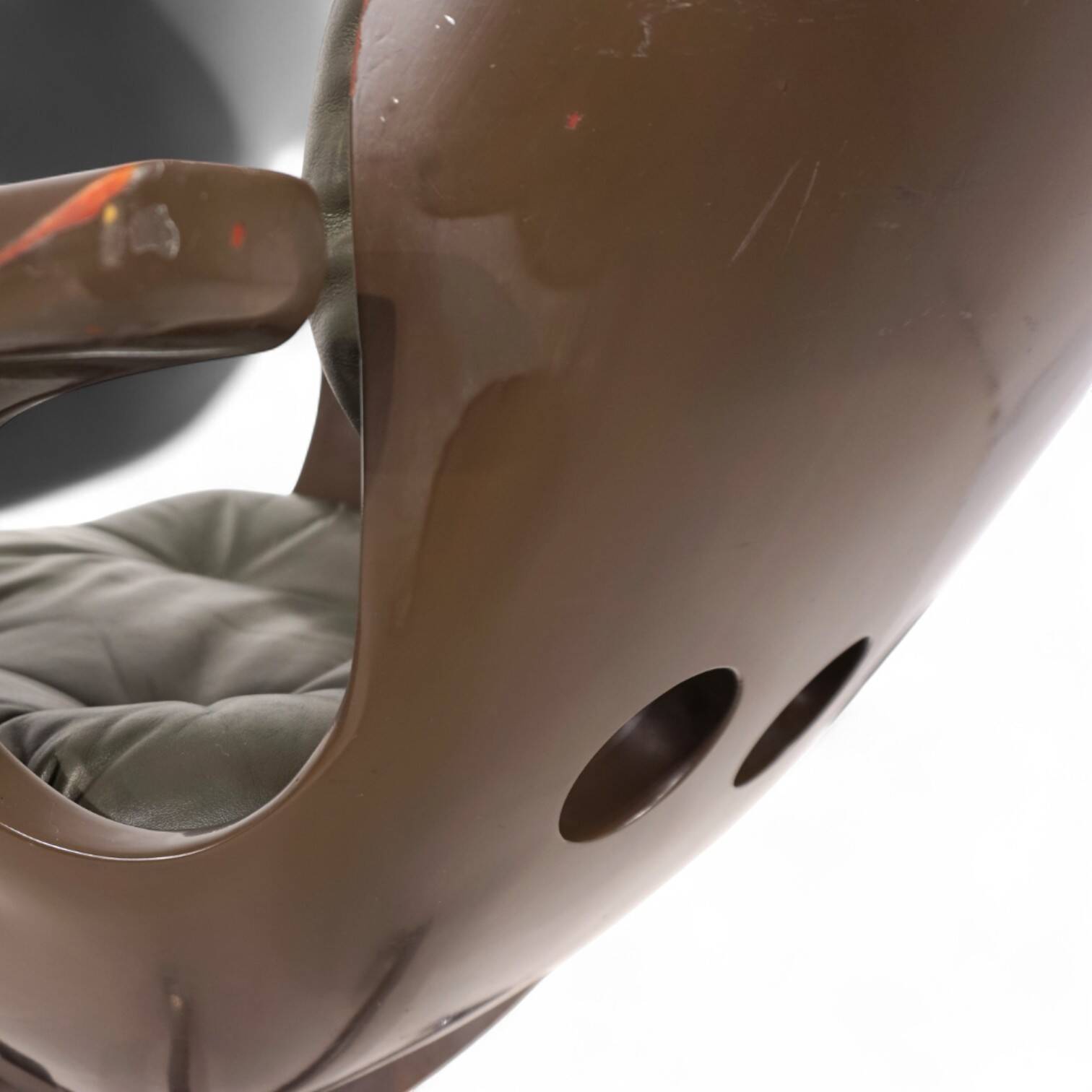 Stoll Giroflex 7112 Space Age leather office chair by Martin Stoll, 1970