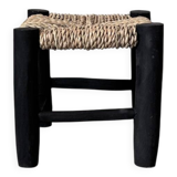 Mini black Moroccan stool