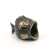 Cendrier poisson en bronze, années 50