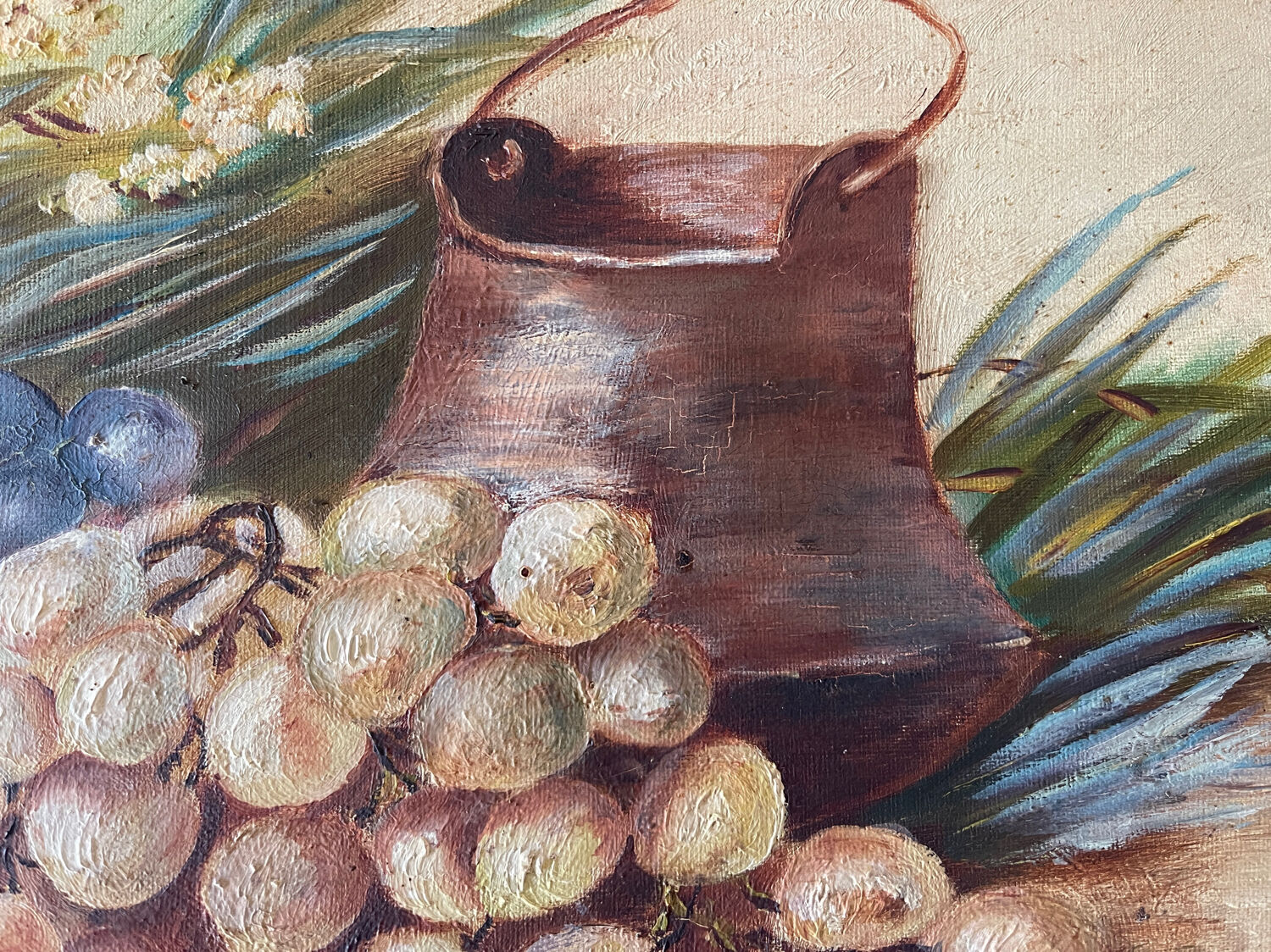 Still Life with Grapes Oil on Canvas