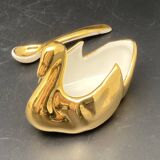 Porcelain swan salt & pepper duo with small spoons