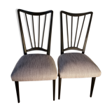 Lot 2 chaises bois tissu