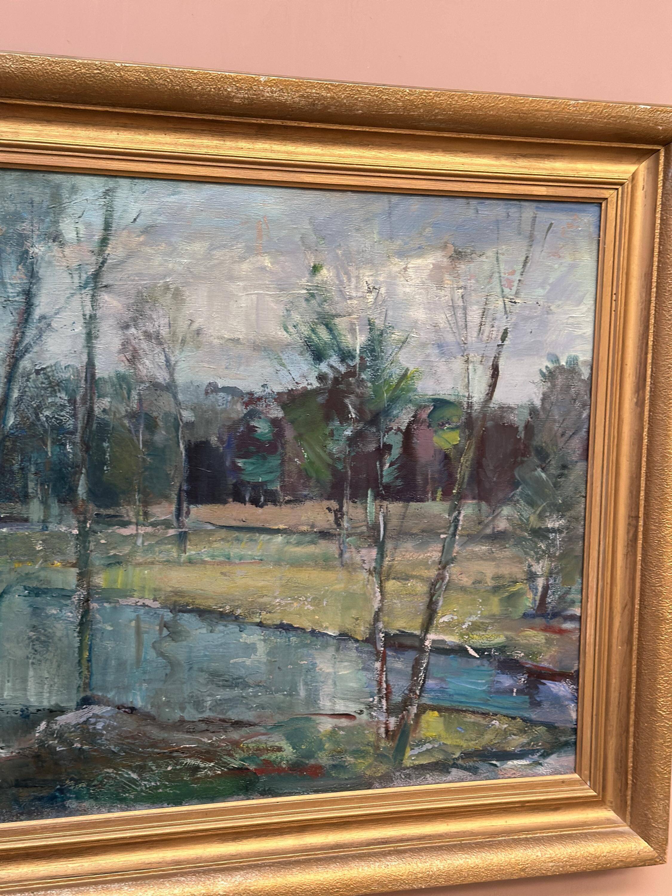 Swedish Oil on Canvas – “Obscured by Trees” by Hugo Carlberg