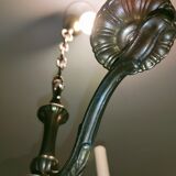 Copper 3-spoke chandelier