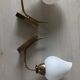 Vintage arlus wall lights in brass and glass 1950