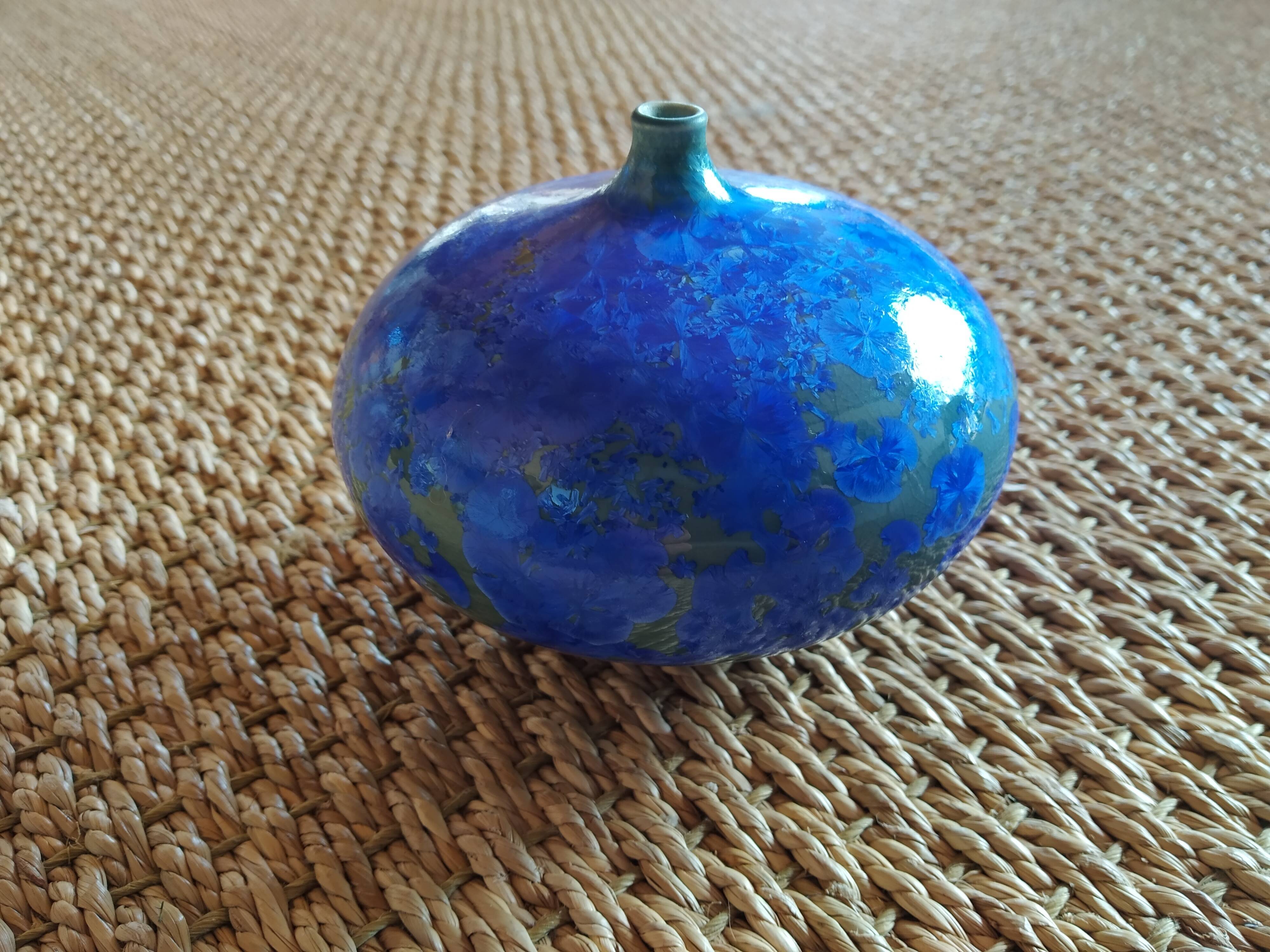 Marius Bessone vase signed enamelling with nucleations