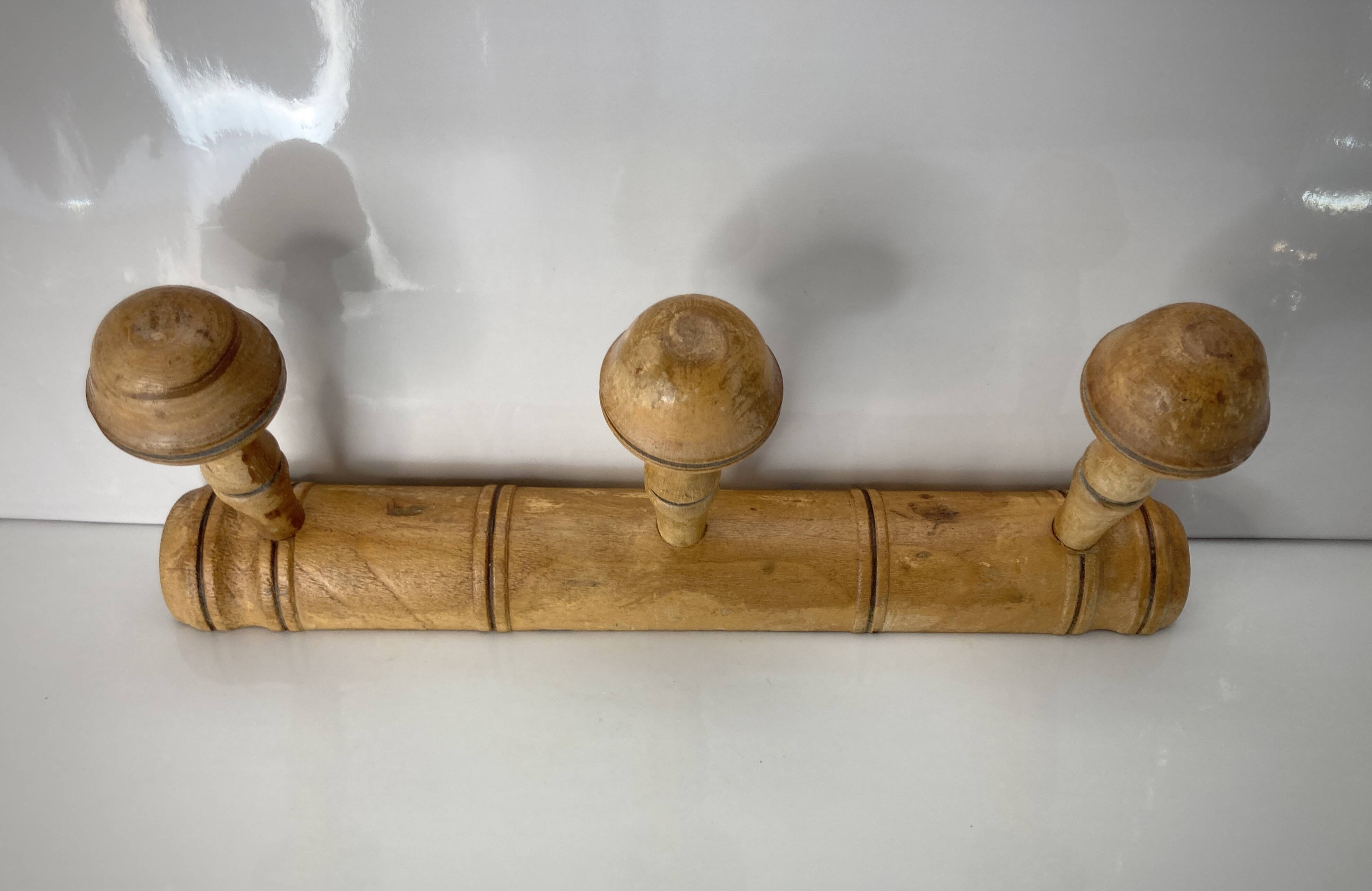 old Bamboo style wall coat rack