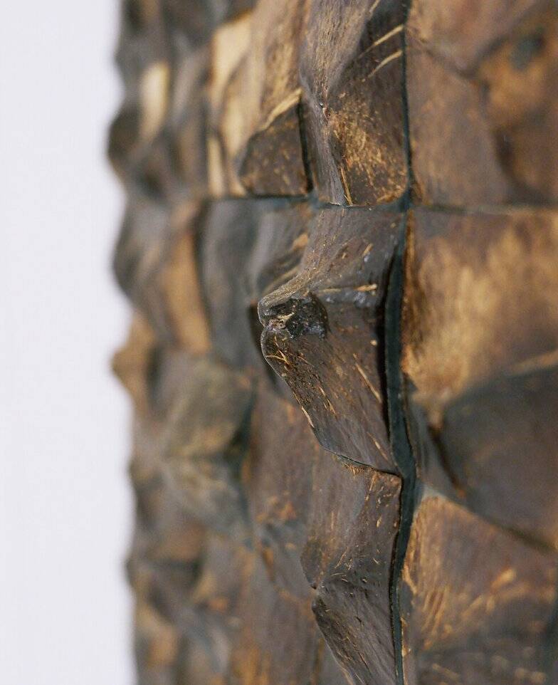 Pair of coconut mosaic shell plant holders