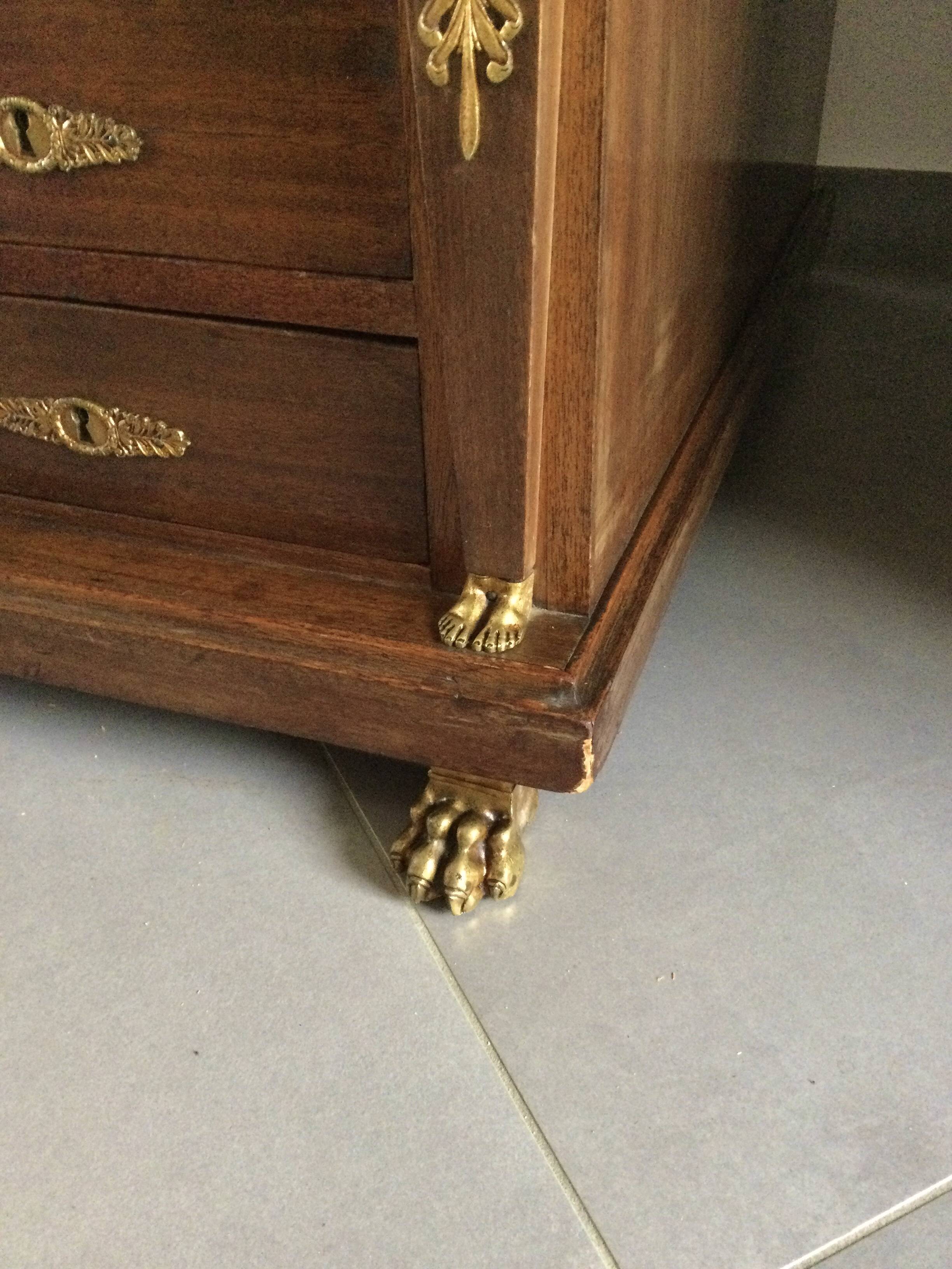 Empire desk with mahogany and oak pedestals