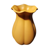 Ancien vase céramique jaune col corolle vintage