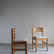 6 Minimalist Pine Dining Chairs | Sweden | 1960s