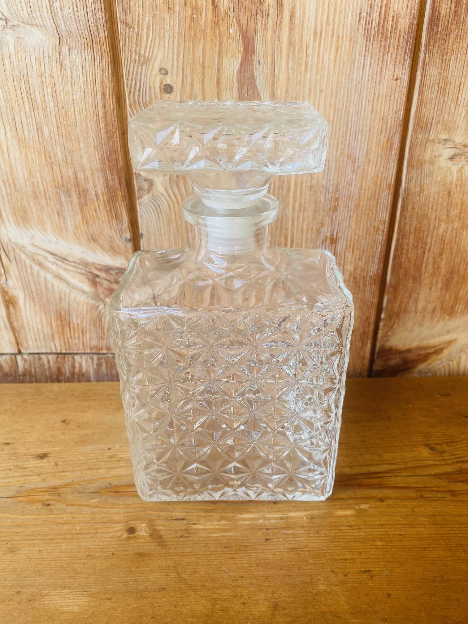 Carafe a whisky rectangulaire vintage années 70.