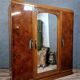 Art Deco wardrobe in burl wood, circa 1925-1930.