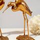 Couple of heron in vintage golden brass