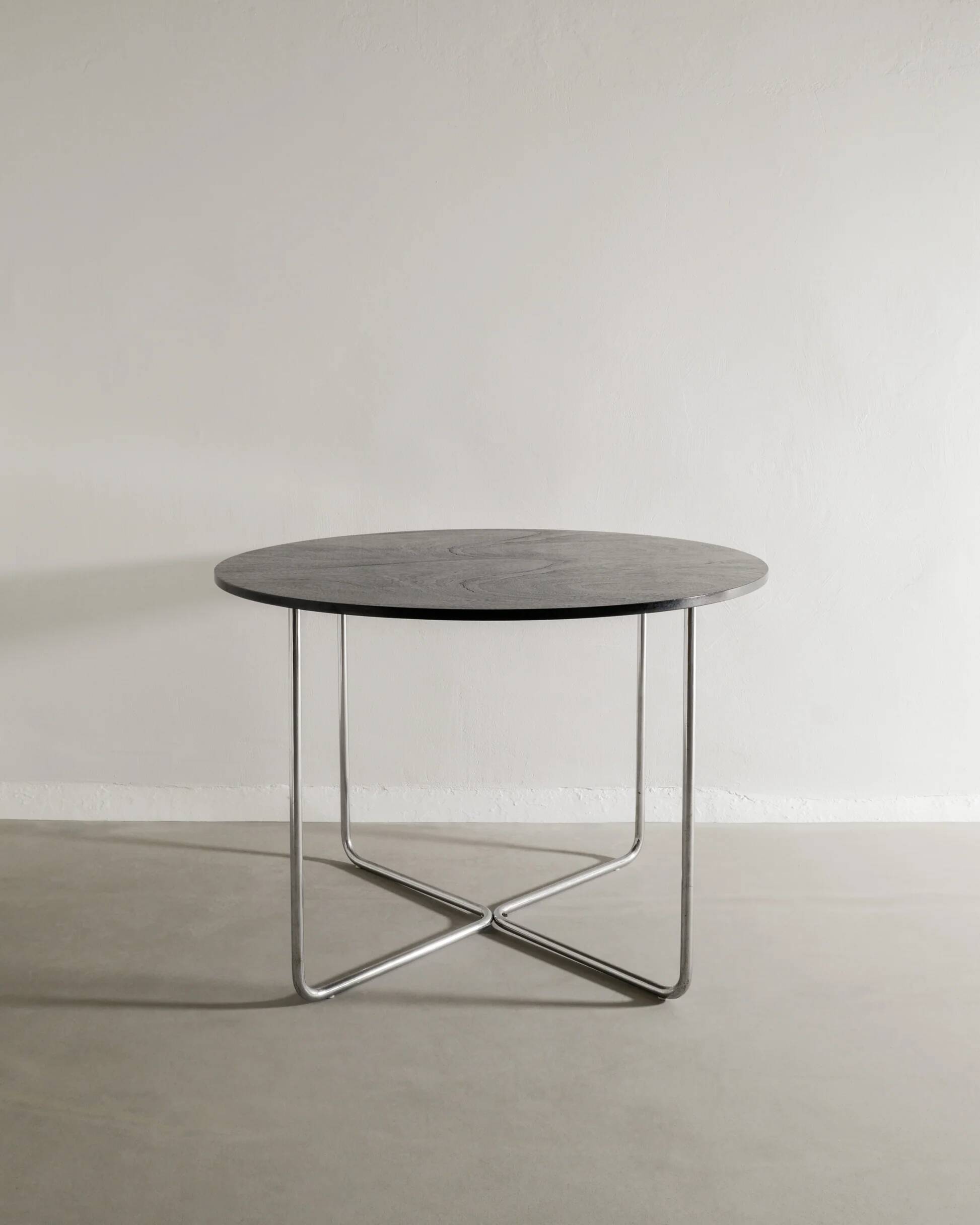 Black Mid Century Bauhaus Wooden Chrome "B21" Table by Marcel Breuer, 1930s