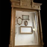Large mercury beveled wooden mirror