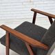1970s, Danish highback armchair, furniture fabric, teak wood.