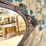 Miroir mural losange d’époque art deco en fer forgé, vers 1920