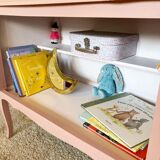 Meuble / bibliothèque / commode ouverte rose poudrée