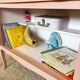 Meuble / bibliothèque / commode ouverte rose poudrée