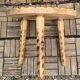 Solid pine tripod coffee table, raw, 1960