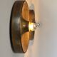 Vintage "disc" wall sconces, patinated brass, Italy 1970.
