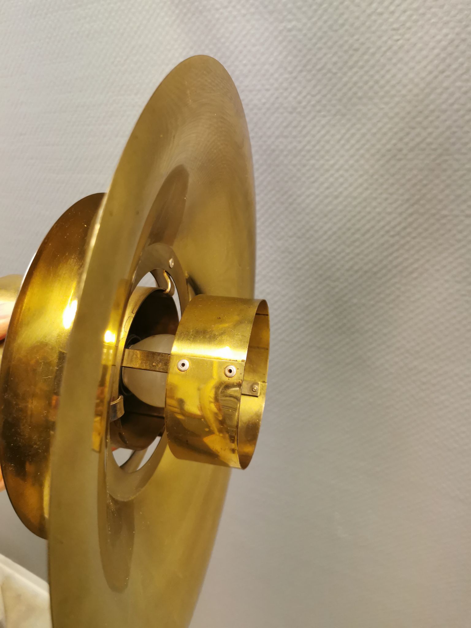 Hanging lamp from the 1970s-1980s, produced by Danish Vitrika, made of brass.