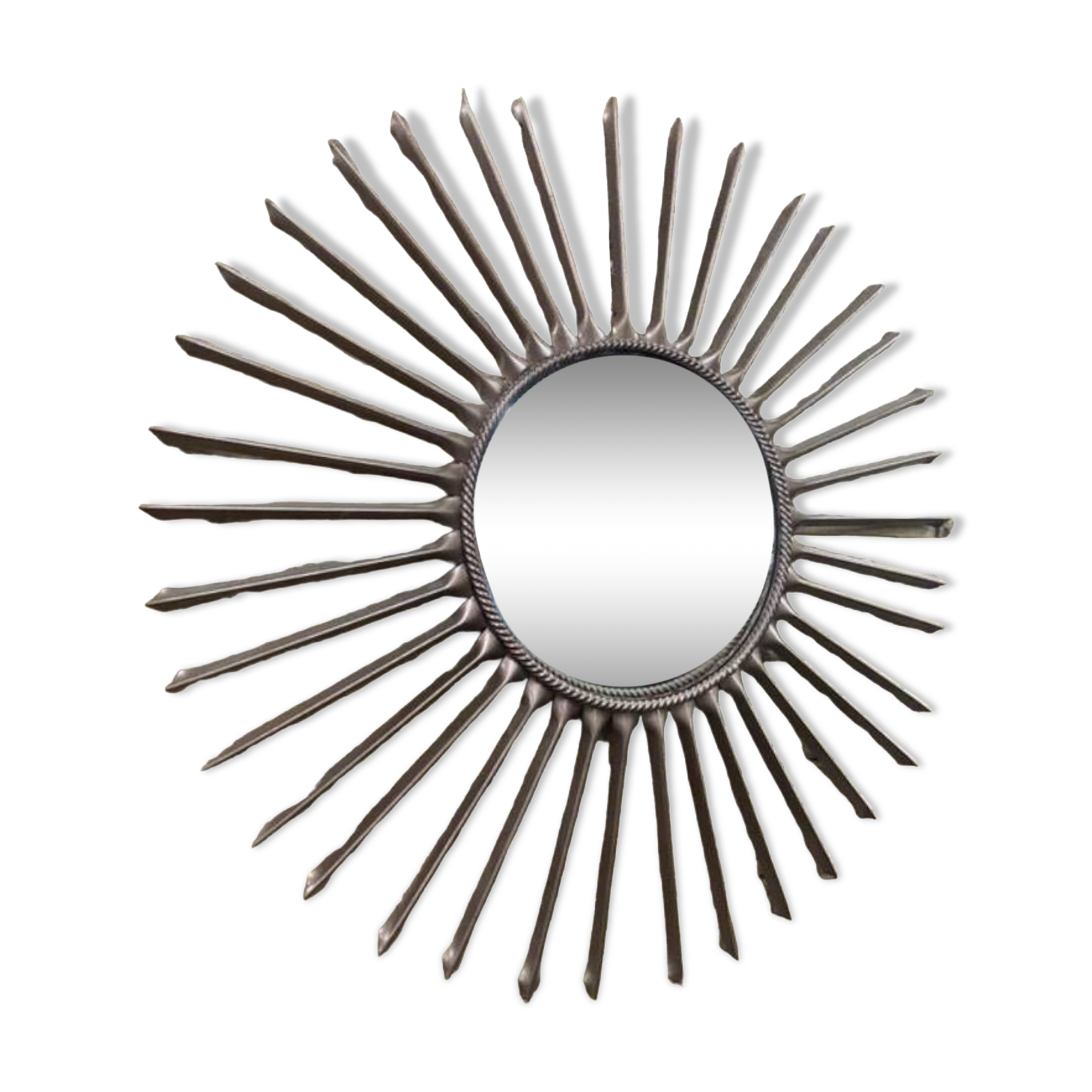 Mirror Chaty Vallauris witch's eye Fleche vintage Copper