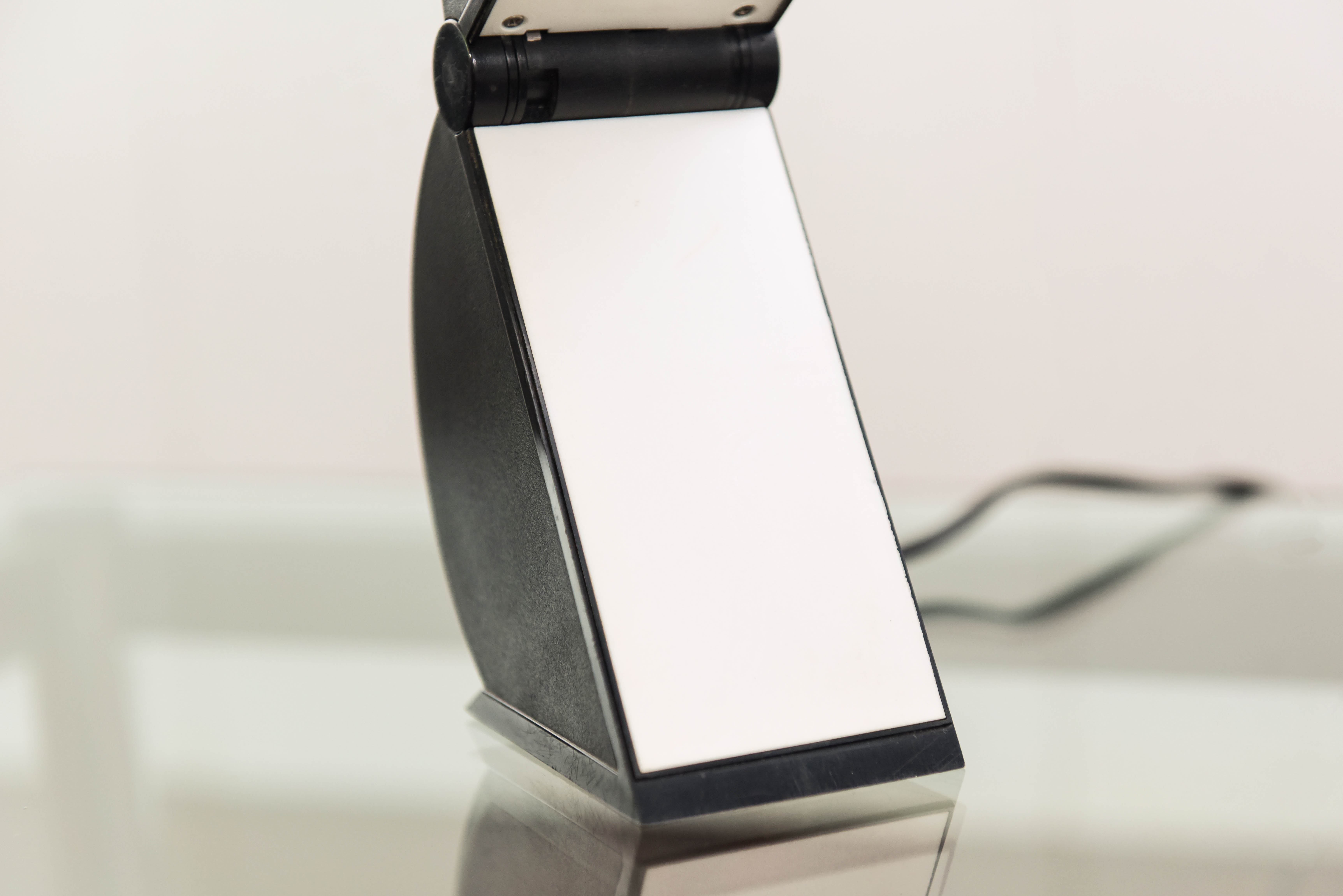 Desk lamp Disco in black plastic designed by Mario Bertorelle circa 1970