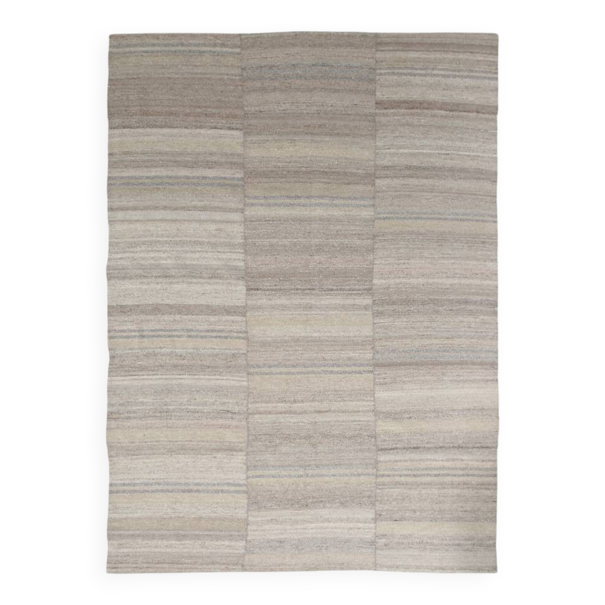 Brown & Cream Large Kilim Area Rug, 229x315Cm
