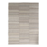 Brown & Cream Large Kilim Area Rug, 229x315Cm