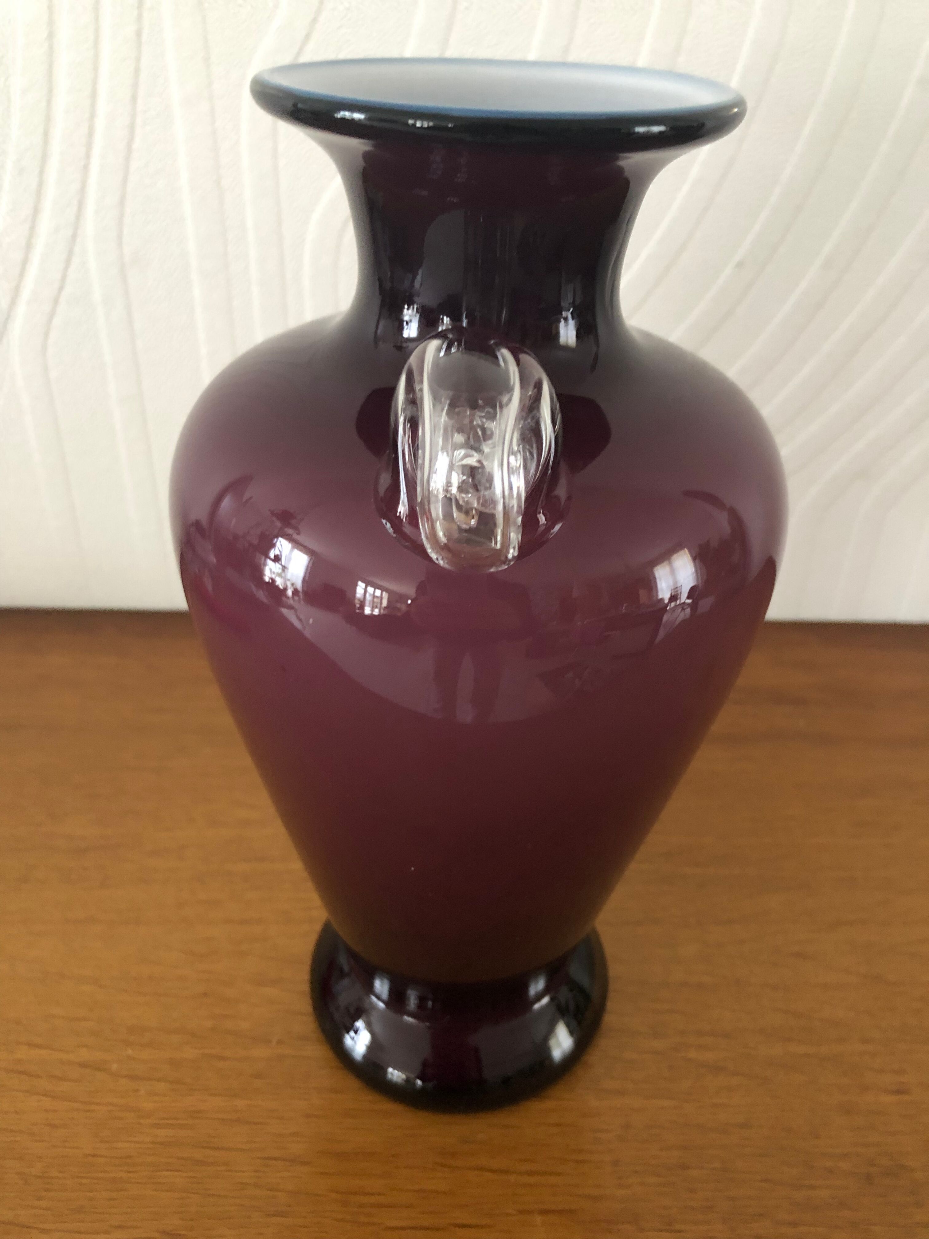 Purple colored glass vase