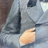 Old painting, portrait of a man of letters signed dated 1863