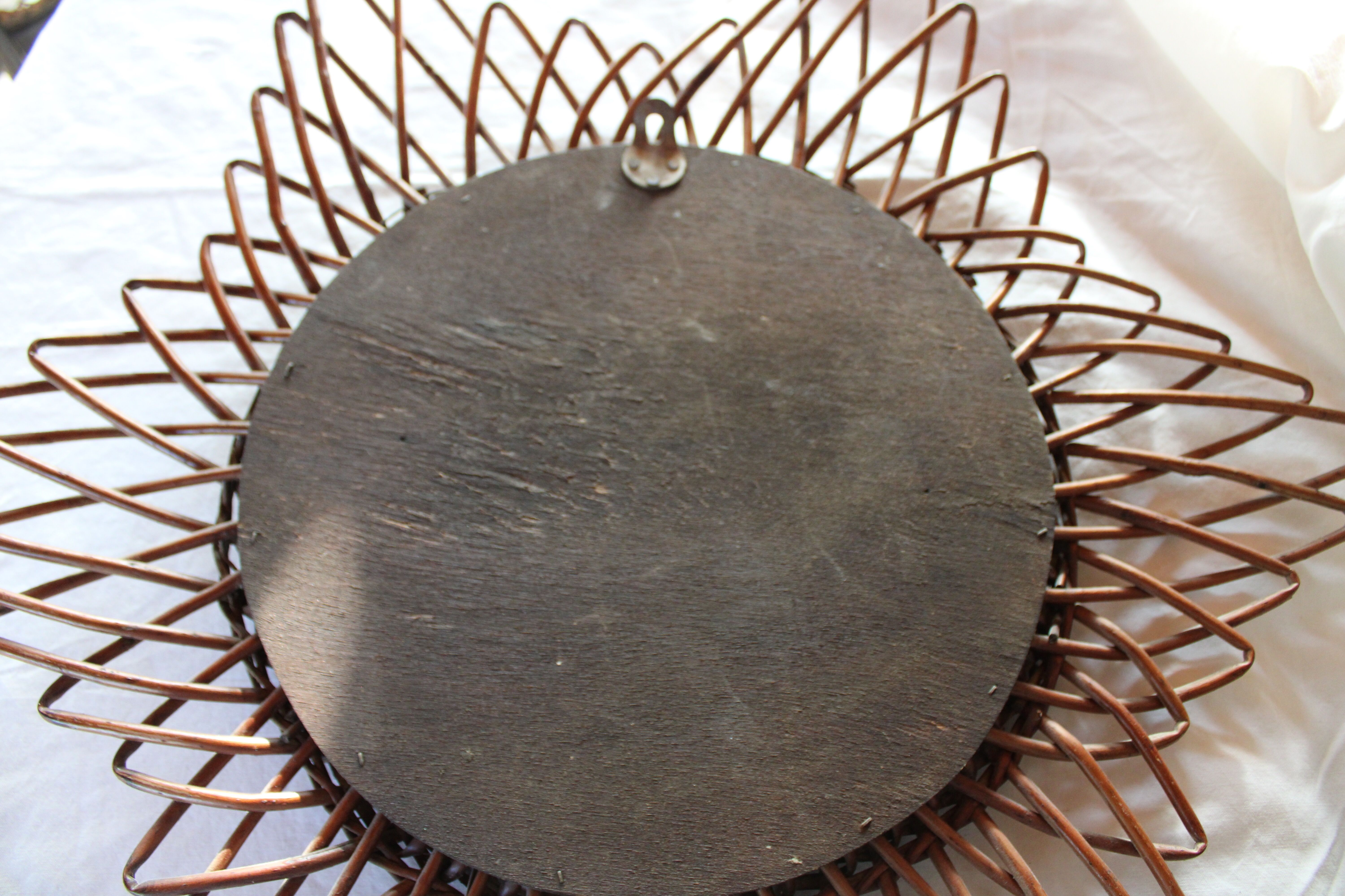 Vintage rattan mirror 56x56cm