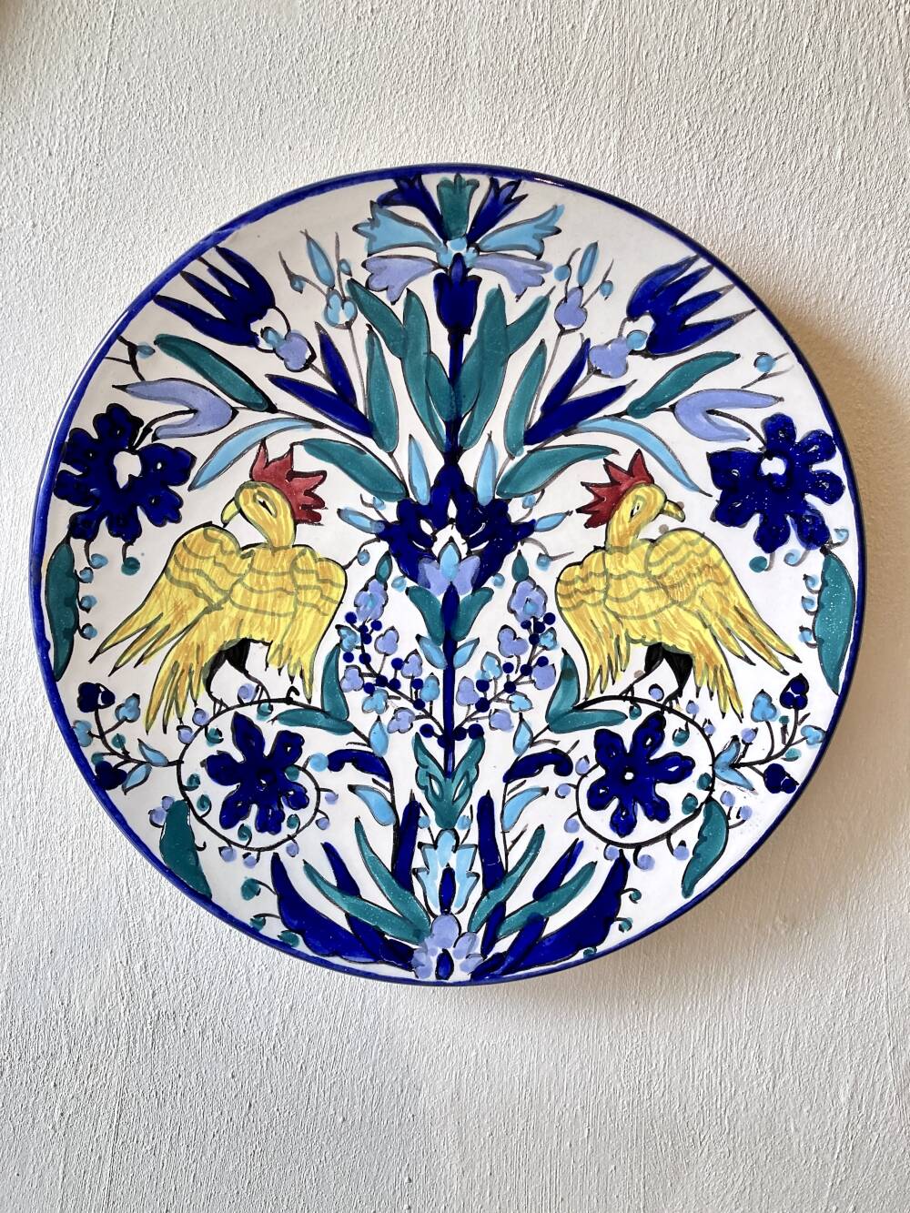 Pair of decorative ceramic plates from Nabeul, 1960s-1970s.