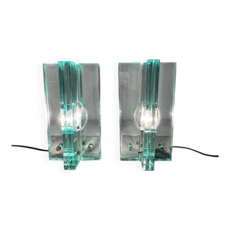 Giorgio Reggiori. Pair of table lamps/glass objects by Giorgio Reggiori for Gallotti & Radice, 1960s, Italy.