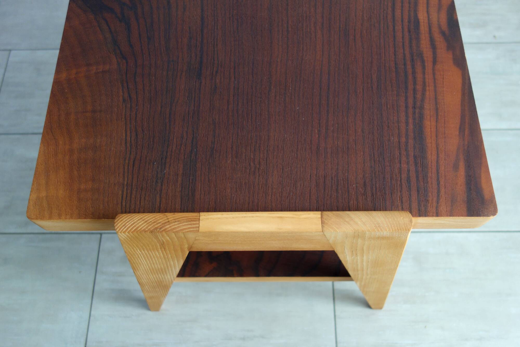 2-tier wooden coffee table from the 50s and 60s