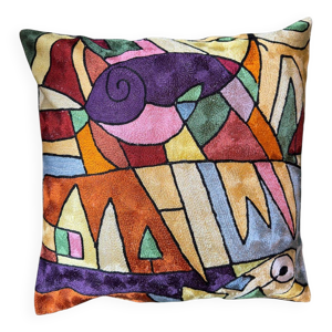 housse de coussin brodée