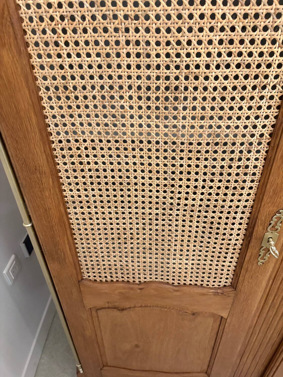 Oak wardrobe with caning