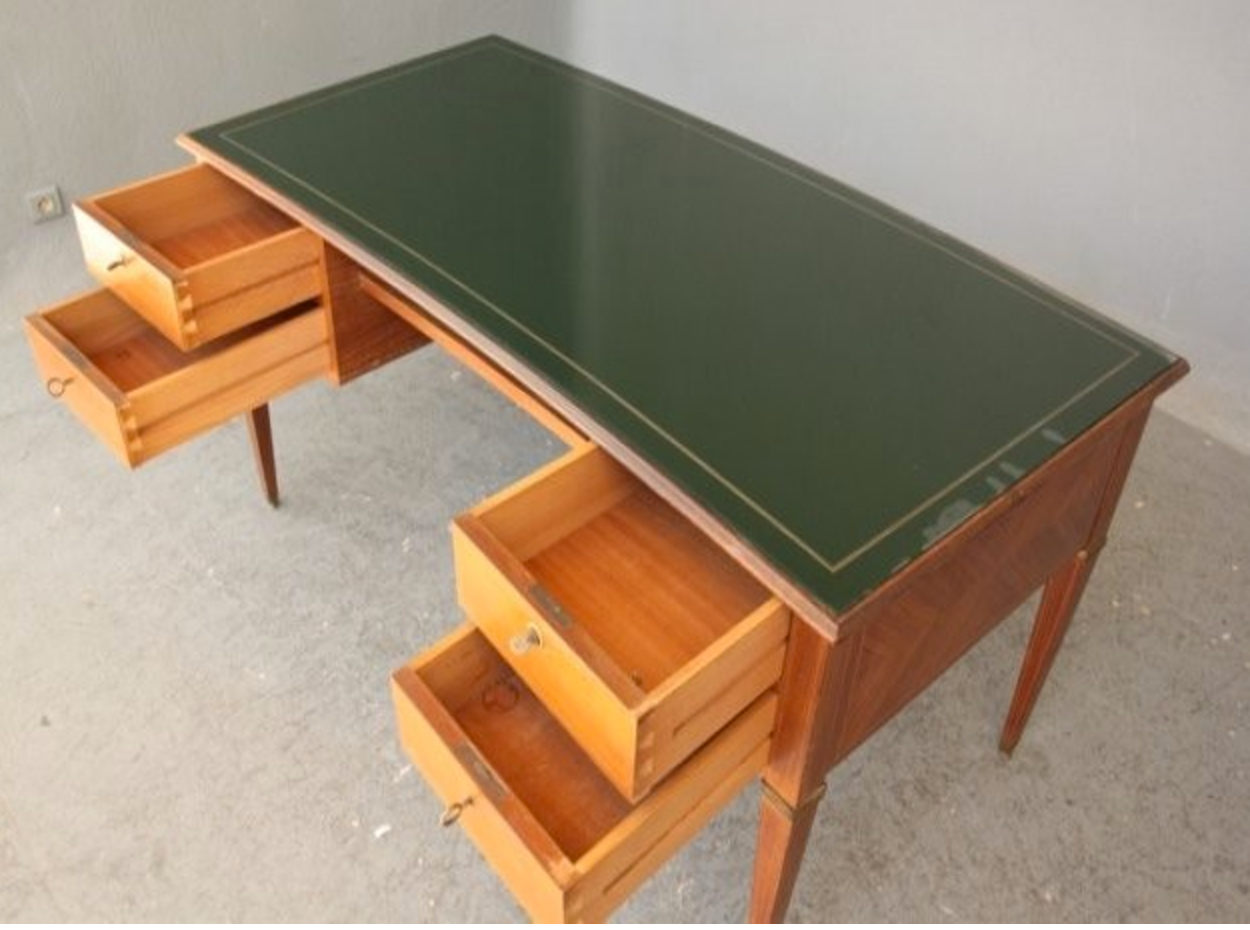 Plated style Louis XVI mahogany desk