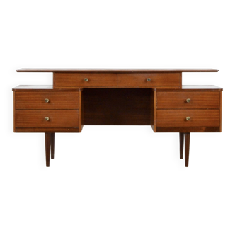 Midcentury floating top desk in walnut by Austinsuite of London, vintage modern