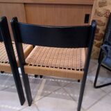 Set of 4 Scandinavian rope chairs